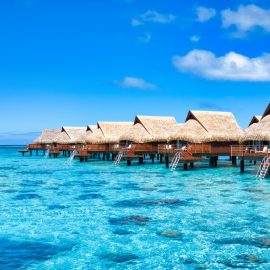 Wide angle Luxury Overwater villa and lagoon x jpeg